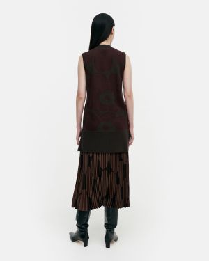Marimekko neuleliivi, KARTUSSI UNIKKO NEULELIIVI Ruskea Kuosi