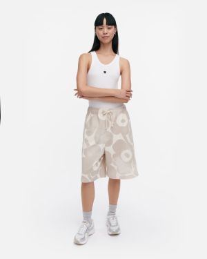 Marimekko unisex shortsit, SARANA AKVARELLI UNIKKO SHORTSIT Beige Kuosi