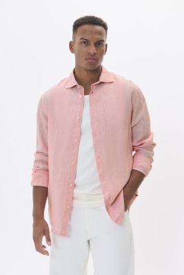 MATINIQUE Miesten Pellavapaita MARC SHORT LINEN Geranium Pink