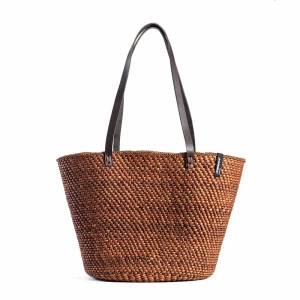 Mifuko naisten olkakassi, Iringa shopper basket  Chestnut brown M Tummanruskea