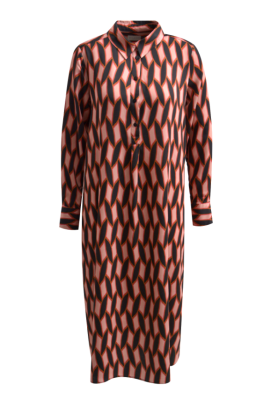 Milano Italy Naisten Mekko, DRESS W COLLAR BLACK PRINT Musta Kuosi