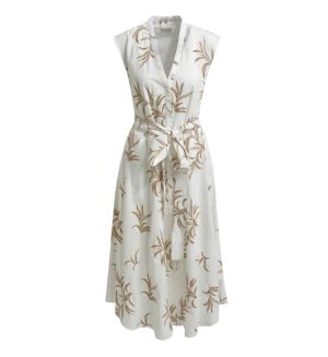 Milano Italy naisten mekko, MIDIDRESS WHITE PRINT Valkopohjainen Kuosi