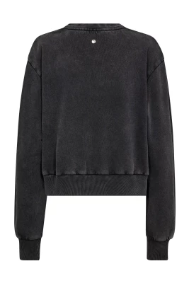 Mos Mosh naisten collegepaita, MMCOSETTE O-LS DECO SWEATSHIRT Tummanharmaa