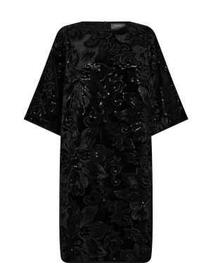 Mos Mosh Naisten Mekko, AD-FANNI FLOWER DRESS (2nd hand) Musta