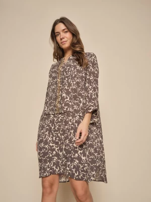 Mos Mosh Naisten Mekko, RORA VIDA MONO DRESS Ruskea Kuosi