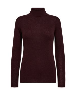 Mos Mosh Naisten Neule, AD-BOUCH ROLLNECK KNIT Viininpunainen