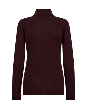Mos Mosh Naisten Neule, AD-BOUCH ROLLNECK KNIT Viininpunainen
