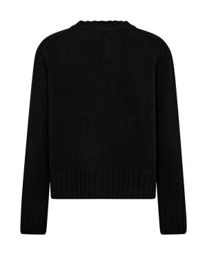 Mos Mosh naisten neule, MMZARI CASHMERE CREWNECK KNIT Musta