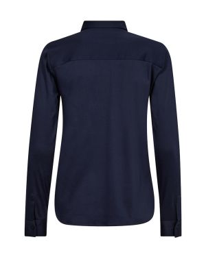 Mos Mosh Naisten Pitkähihainen Kauluspaita TINA JERSEY SHIRT Tummansininen