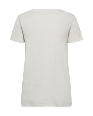 Mos Mosh naisten t-paita, MMNADINE O-SS DECO TEE Valkoinen