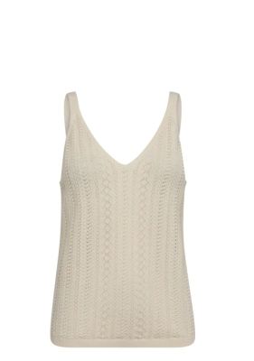Mos Mosh Naisten Toppi, CRESSIDA KNIT TOP Luonnonvalkoinen