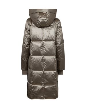 Mos Mosh Naisten Untuvatakki, NOVA METALLIC DOWN JACKET Ruskeanharmaa