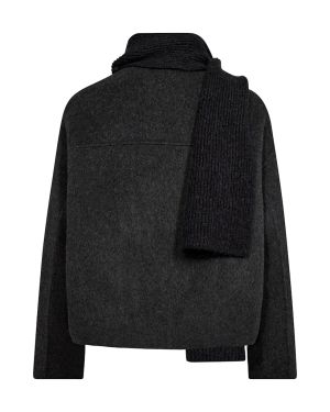 Mos Mosh naisten villatakki, MMMARIA LOISA WOOL JACKET Tummanharmaa