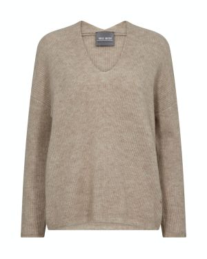 Mos Mosh neule, THORA V-NECK KNIT Vaalea Beige