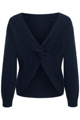 MY ESSENTIAL WARDROBE naisten neule, HuxiMW Knot Knit Pullover Tummansininen