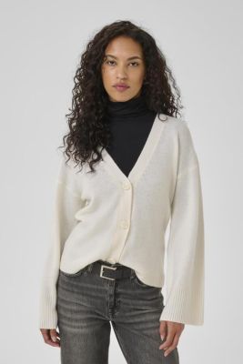 MY ESSENTIAL WARDROBE naisten neuletakki, HuxiMW Knit Cardigan Valkoinen