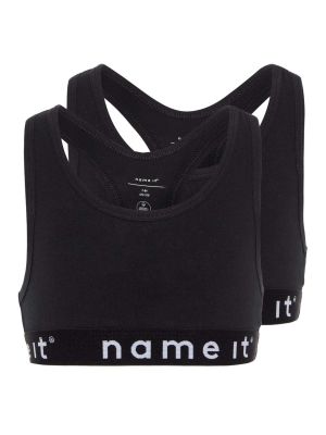 Name It hihaton toppi, NKFSHORT TOP 2P SOLID BLACK  Musta