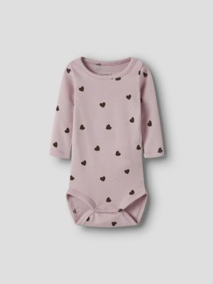 Name It lasten body, NBFKHEART LS BODY Vaaleanpunainen Kuos