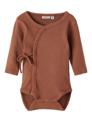 Name It Lasten Body, NBNONUGAT LS WRAP BODY Tummanruskea