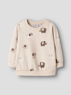 Name It lasten collegepaita, NBNOHAPI LS SWEAT BRU Beige