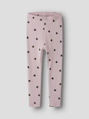 Name It lasten leggingsit, NMFKHEART XSL LEGGING Vaaleanpunainen Kuos