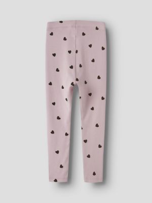 Name It lasten leggingsit, NMFKHEART XSL LEGGING Vaaleanpunainen Kuos