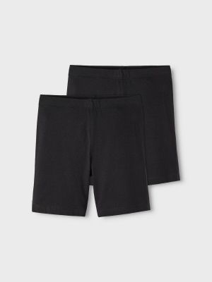 Name It lasten legginsshortsit, NKFVIVIAN 2P SOLID SHORTS Musta