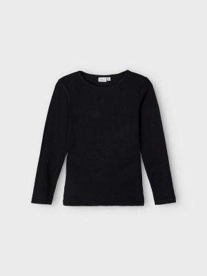 Name It Lasten Merinovilla Paita NKMWANG WOOL PLAIN LS TOP Musta