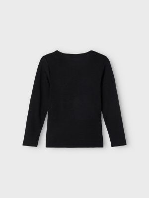 Name It Lasten Merinovilla Paita NKMWANG WOOL PLAIN LS TOP Musta