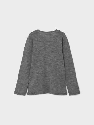 Name It Lasten Merinovilla Paita NKMWANG WOOL PLAIN LS TOP Tummanharmaa