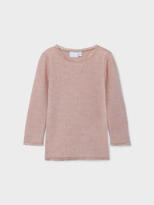Name It Lasten Merinovilla Paita NMWANG WOOL NEEDLE LS TOP NOOS Vaaleanpunainen