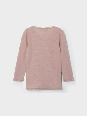 Name It Lasten Merinovilla Paita NMWANG WOOL NEEDLE LS TOP NOOS Vaaleanpunainen