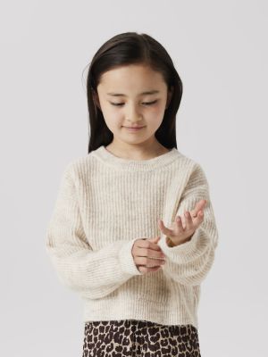 Name It lasten neule, NKFHOLLY LS BOXY SHORT KNIT NOOS Luonnonvalkoinen