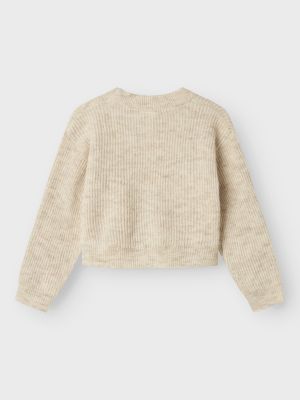 Name It lasten neule, NKFHOLLY LS BOXY SHORT KNIT NOOS Luonnonvalkoinen