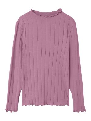 Name It lasten paita, NKFNOLINE LS SLIM TOP NOOS Vaaleanpunainen