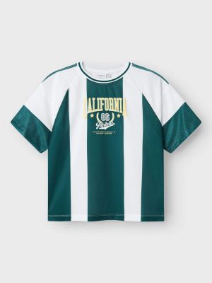 Name It lasten paita, NKMDONNOL SS RLX TOP Raidallinen Vihreä