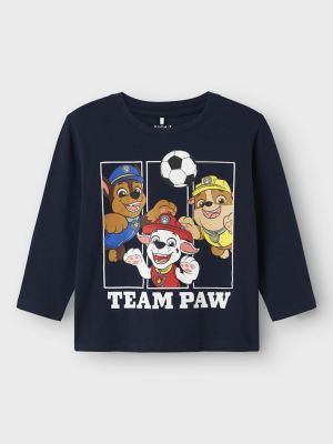Name It lasten paita, NMMJOLL PAW LS TOP  Tummansininen