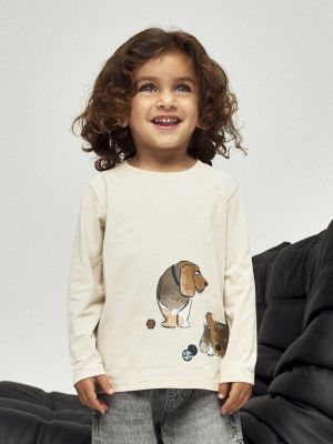 Name It lasten paita, NMMKNUD LS TOP Beige