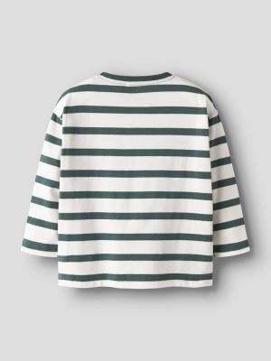 Name It lasten paita, NMMLEROY LS RLX TOP Raidallinen Vihreä