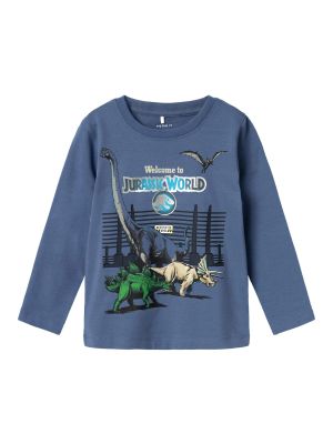 Name It lasten paita, NMMNATA JURASSIC LS TOP Vaaleansininen
