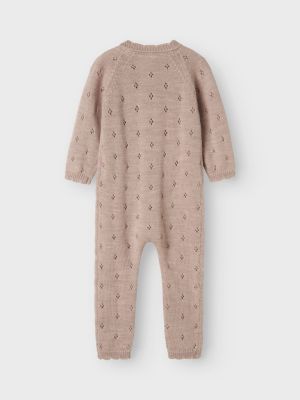 Name It Lasten Potkupuku, NMMWRILLA WOOL LS KNIT SUIT Vaaleanpunainen