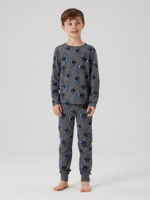 Name It lasten pyjama, NKMNIGHTSET DARK GREY SKULL Tummanharmaa