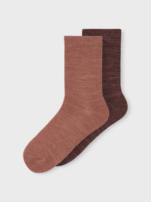 Name It Lasten Sukat, NKFWAK WOOL 2PACK SOCK Viininpunainen