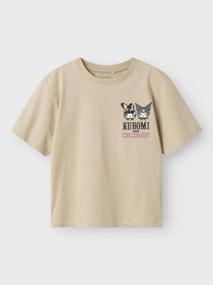 Name It lasten t-paita, NKFJIXARA HELLOK SS NREG TOP BOX SKY Beige