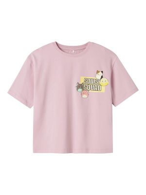 Name It lasten t-paita, NKFMOMI SQUISH SS RLX TOP Vaaleanpunainen