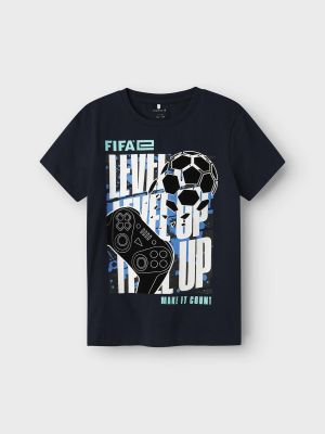 Name It lasten t-paita, NKMADIAN FIFAE SS TOP BOX VDE Tummansininen