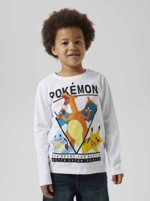Name It lasten t-paita, NKMAST POKEMON LS NREG TOP BOX Valkoinen