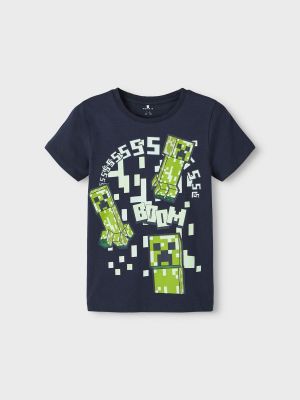 Name It lasten t-paita, NKMFRENCH MINECRAFT SS TOP Tummansininen