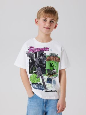 Name It lasten t-paita, NKMJAHI MINECRAFT SS TOP  Valkoinen