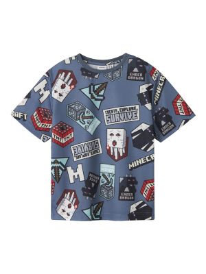 Name It lasten t-paita, NKMMAP MINECRAFT NREG SS POLY TOP Sininen Kuosi
